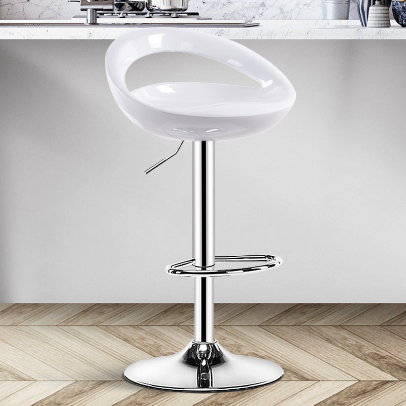 Modern Adjustable Height Swivel Plastic Bucket Bar Stool with Footrest