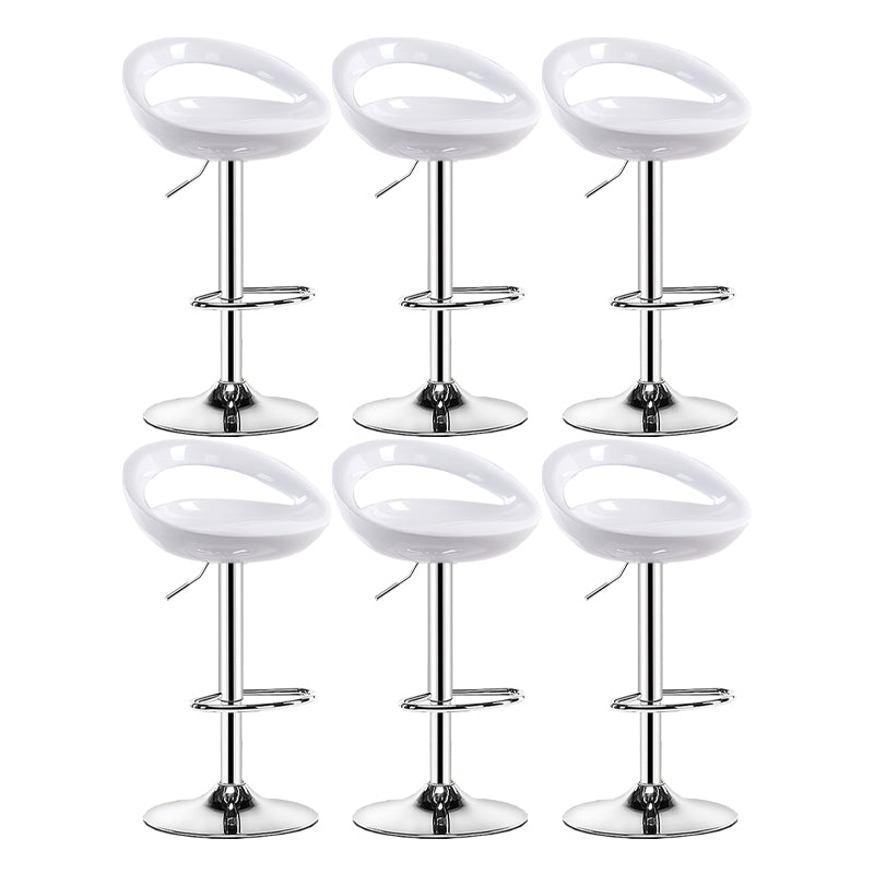 Modern Adjustable Height Swivel Plastic Bucket Bar Stool with Footrest