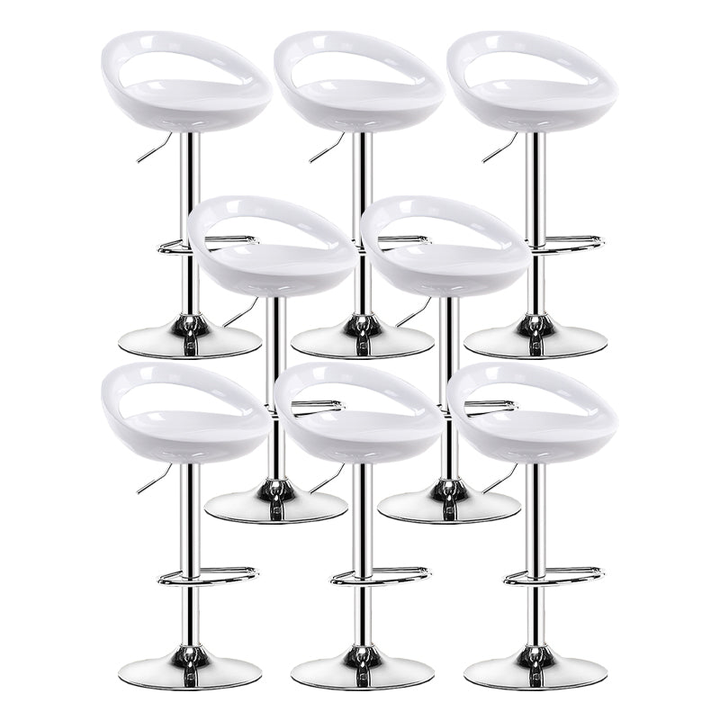Modern Adjustable Height Swivel Plastic Bucket Bar Stool with Footrest
