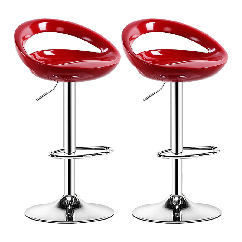 Modern Adjustable Height Swivel Plastic Bucket Bar Stool with Footrest