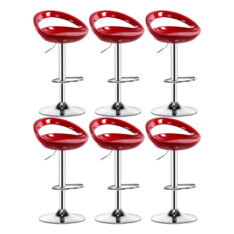 Modern Adjustable Height Swivel Plastic Bucket Bar Stool with Footrest