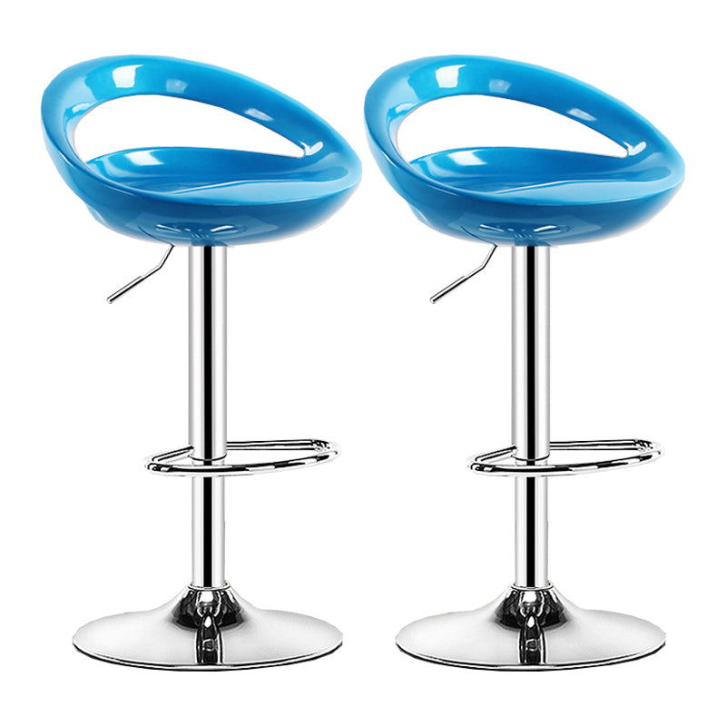 Modern Adjustable Height Swivel Plastic Bucket Bar Stool with Footrest