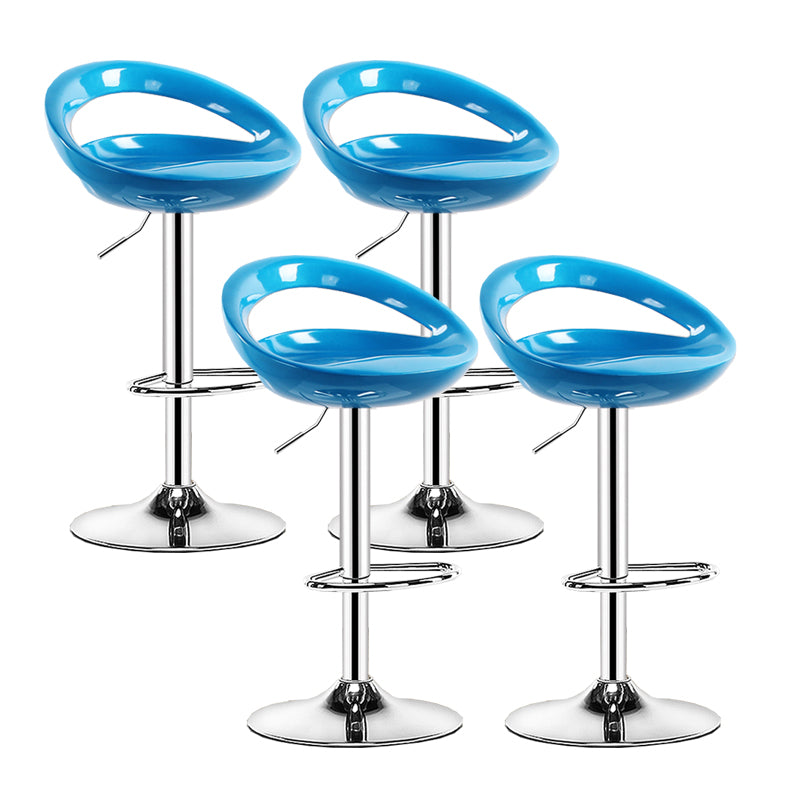 Modern Adjustable Height Swivel Plastic Bucket Bar Stool with Footrest