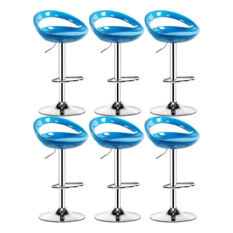 Modern Adjustable Height Swivel Plastic Bucket Bar Stool with Footrest