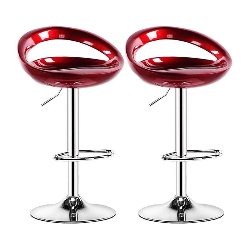 Modern Adjustable Height Swivel Plastic Bucket Bar Stool with Footrest