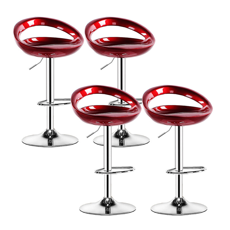 Modern Adjustable Height Swivel Plastic Bucket Bar Stool with Footrest