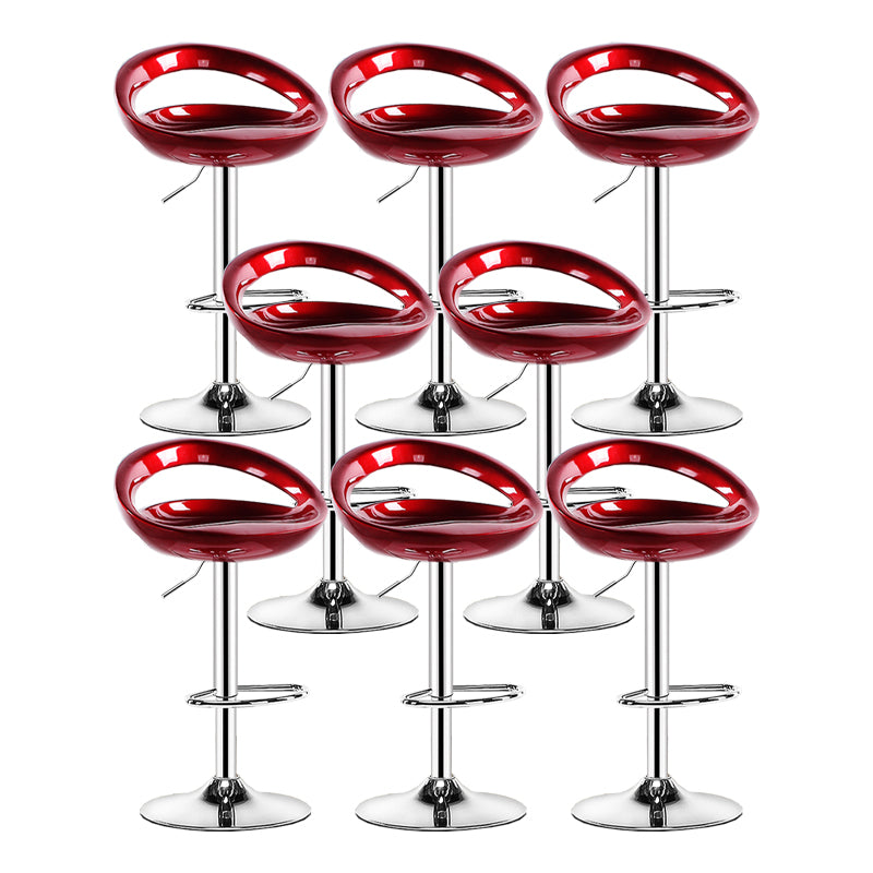 Modern Adjustable Height Swivel Plastic Bucket Bar Stool with Footrest