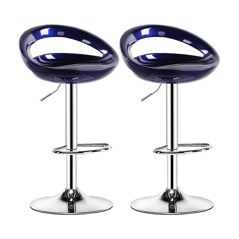 Modern Adjustable Height Swivel Plastic Bucket Bar Stool with Footrest