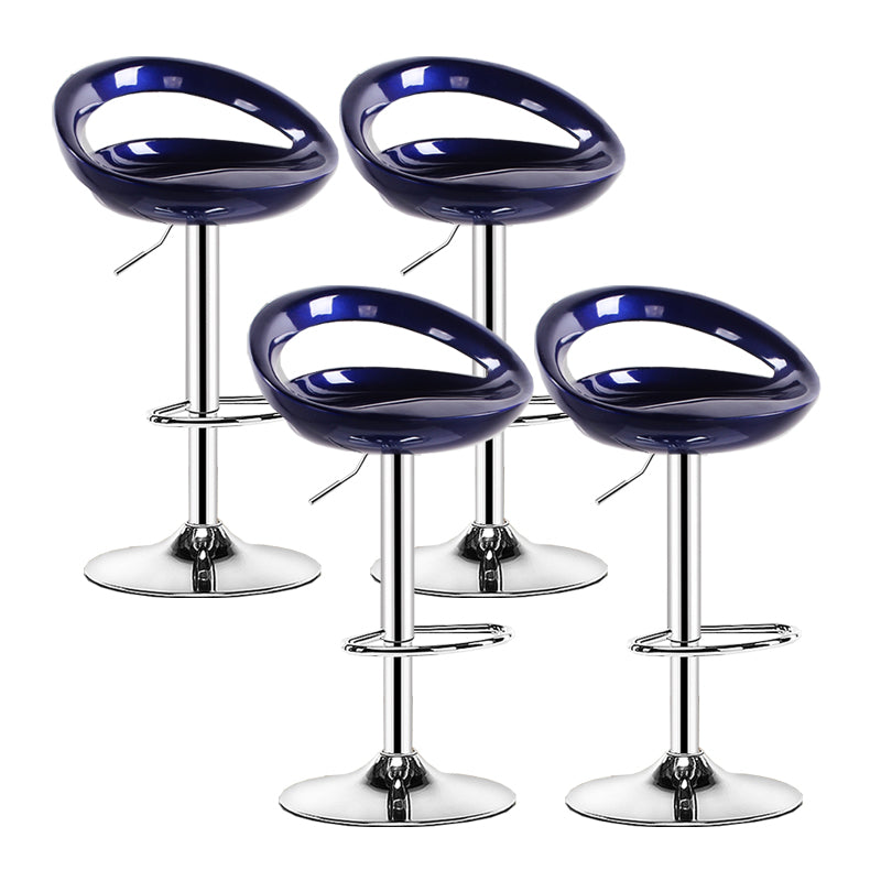 Modern Adjustable Height Swivel Plastic Bucket Bar Stool with Footrest