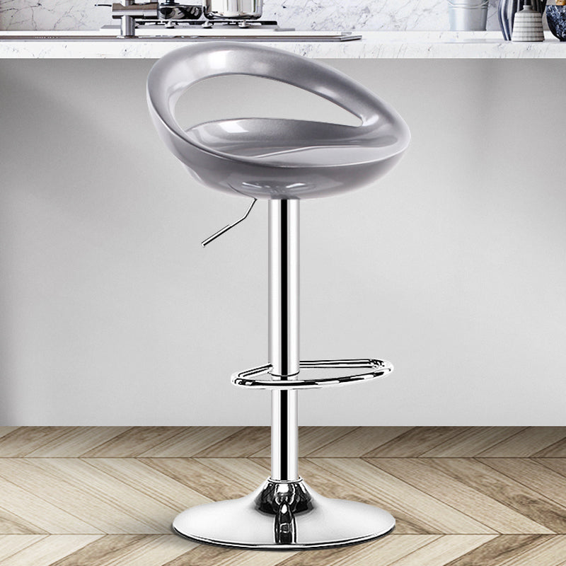Modern Adjustable Height Swivel Plastic Bucket Bar Stool with Footrest