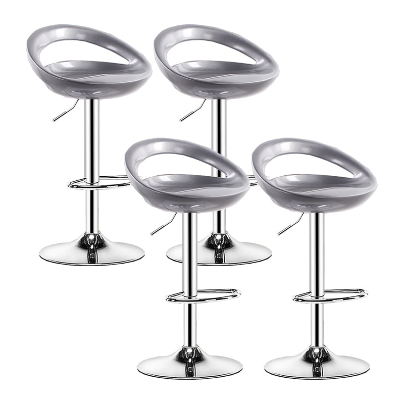 Modern Adjustable Height Swivel Plastic Bucket Bar Stool with Footrest