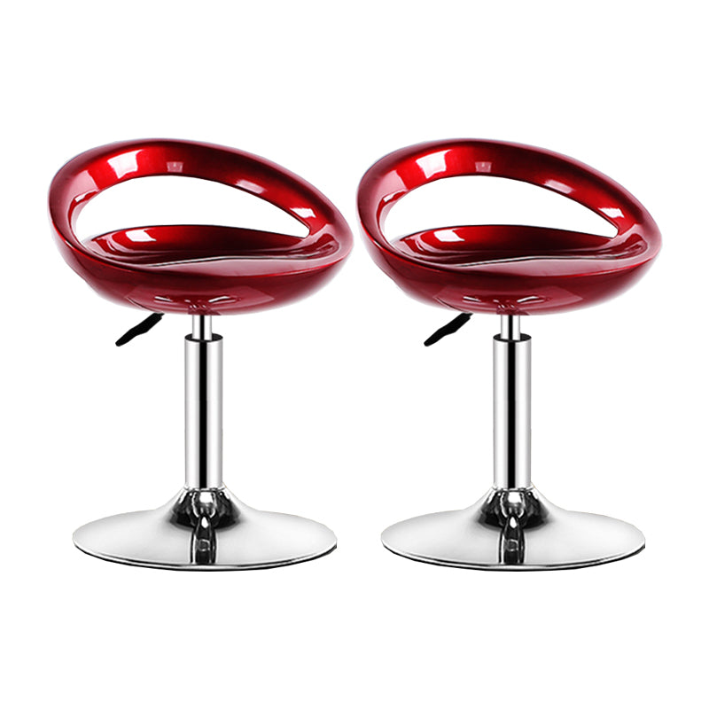 Modern Adjustable Height Swivel Plastic Bucket Bar Stool with Footrest