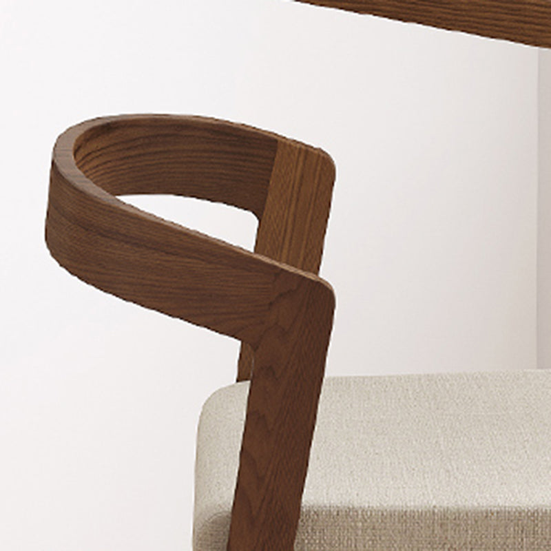 Modern Solid Wood Low Back Counter-height Stool in Brown and White