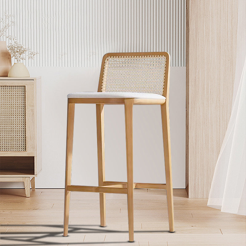 Solid Wood Counter Height Stools with Footrest for Living Room