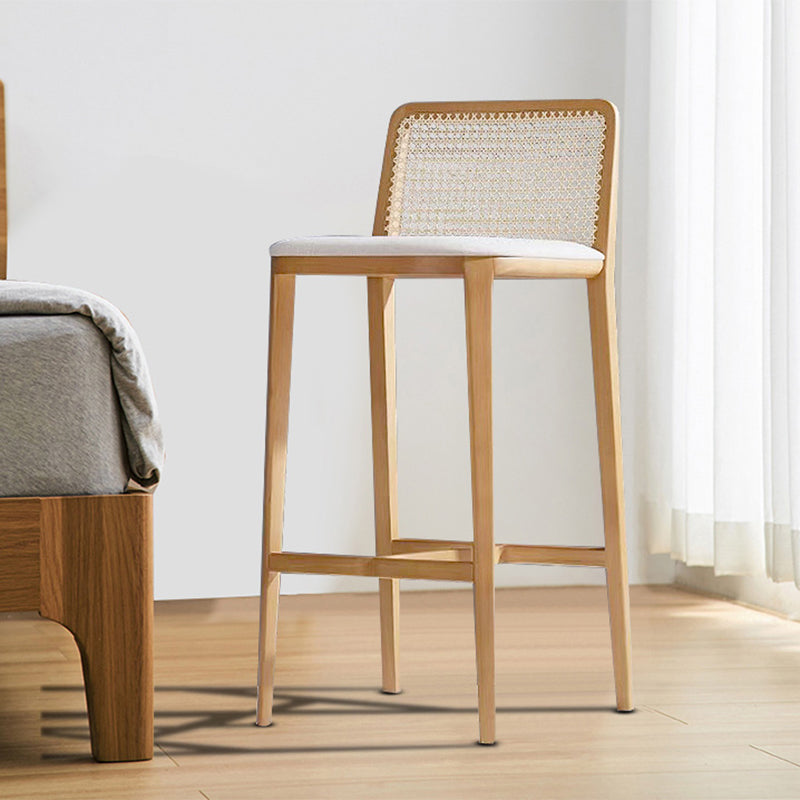 Solid Wood Counter Height Stools with Footrest for Living Room