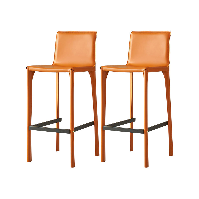 Contemporary Indoor Metal Legs Faux Leather Upholstered Bar Stool