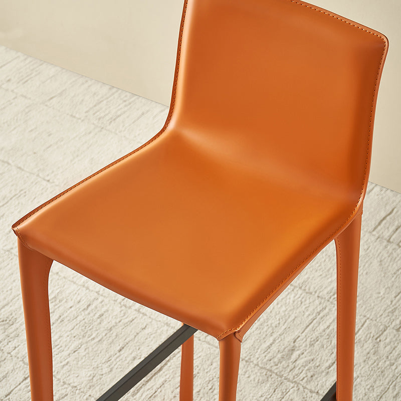 Contemporary Indoor Metal Legs Faux Leather Upholstered Bar Stool