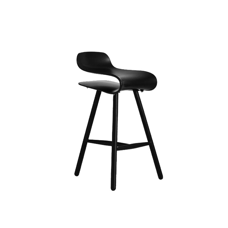 Contemporary Indoor Armless Low Back Metal Legs Bar Stool with Footrest