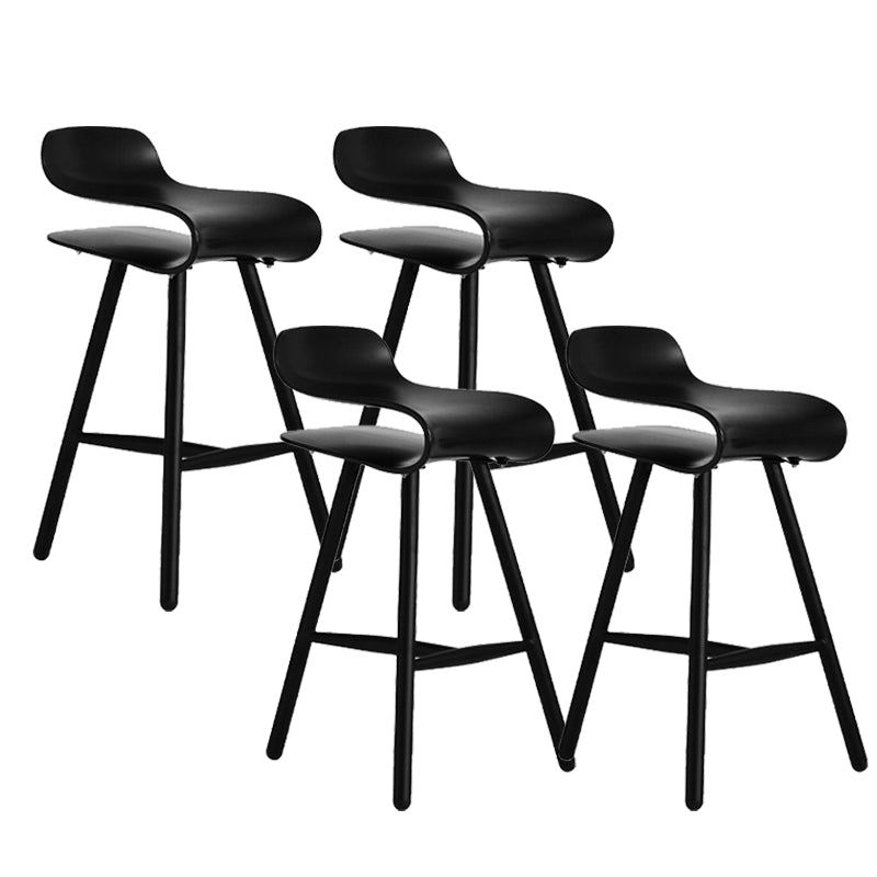 Contemporary Indoor Armless Low Back Metal Legs Bar Stool with Footrest