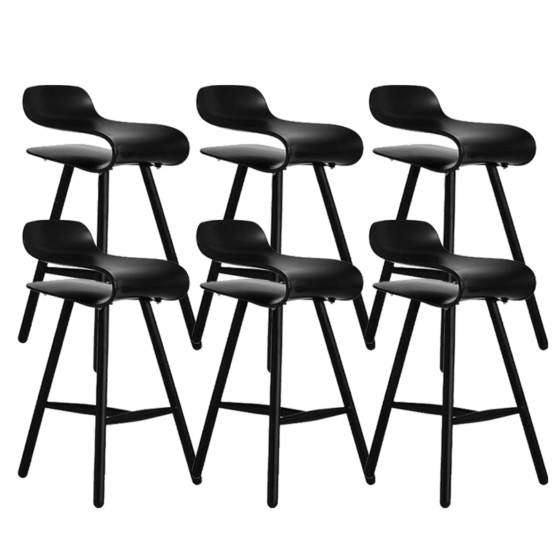 Contemporary Indoor Armless Low Back Metal Legs Bar Stool with Footrest