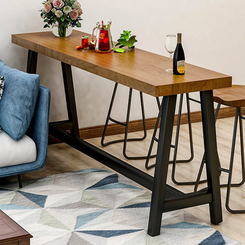 1/4/7 Pieces Modern Rectangle Solid Wood Pub Table with High Stools