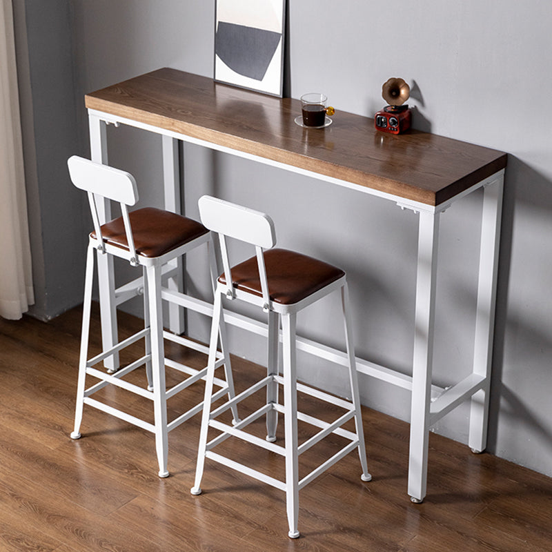 1/3 Pieces Modern Style Rectangle Solid Wood Pub Table with High Stools