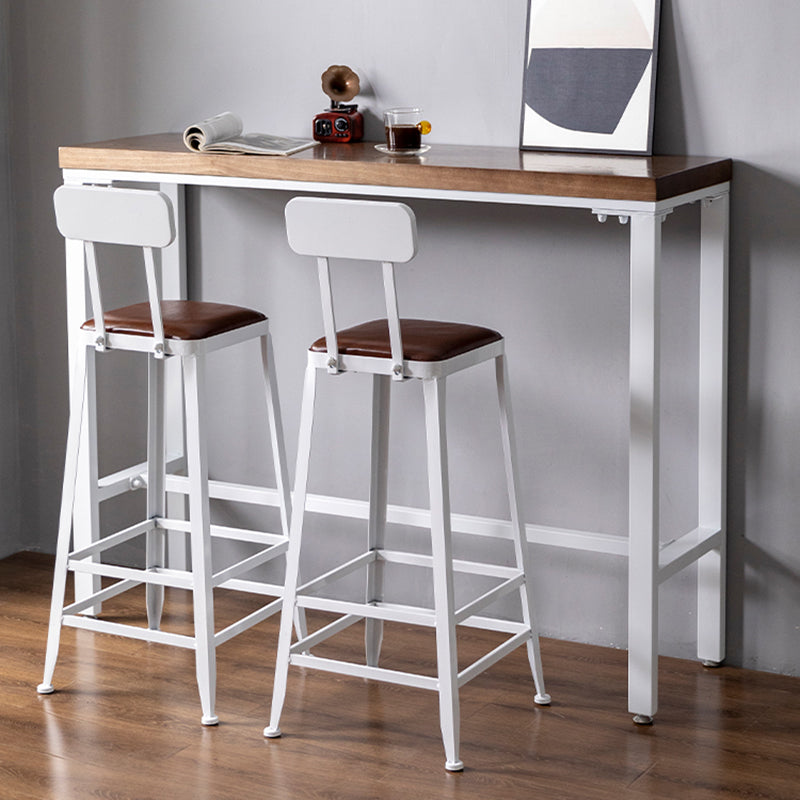1/3 Pieces Modern Style Rectangle Solid Wood Pub Table with High Stools