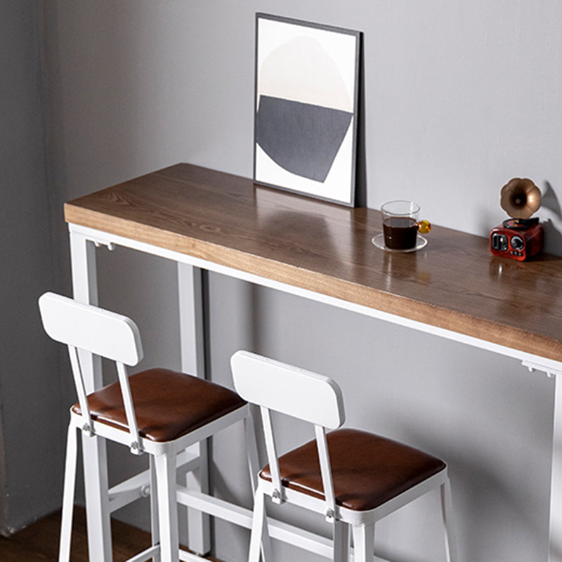1/3 Pieces Modern Style Rectangle Solid Wood Pub Table with High Stools
