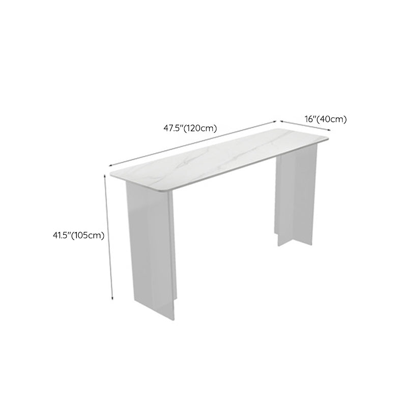 Sintered Stone Double Pedestal Rectangle Bar Table for Kitchen Dining Room