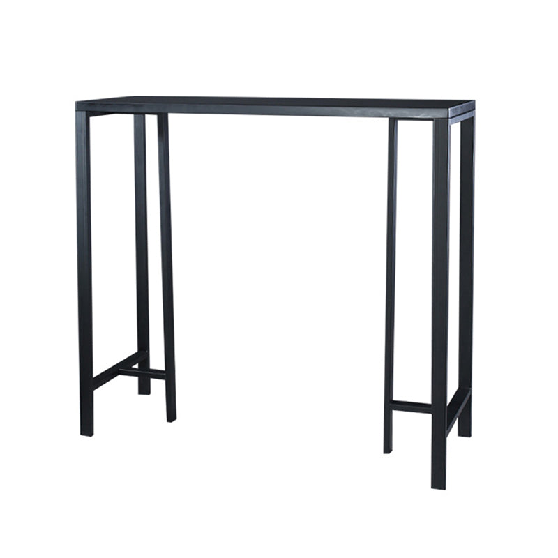 Contemporary Indoor Rectangle Trestle Bar Dining Table with Metal Legs