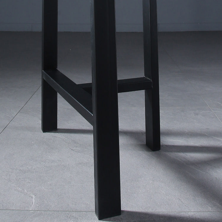 Contemporary Indoor Rectangle Trestle Bar Dining Table with Metal Legs