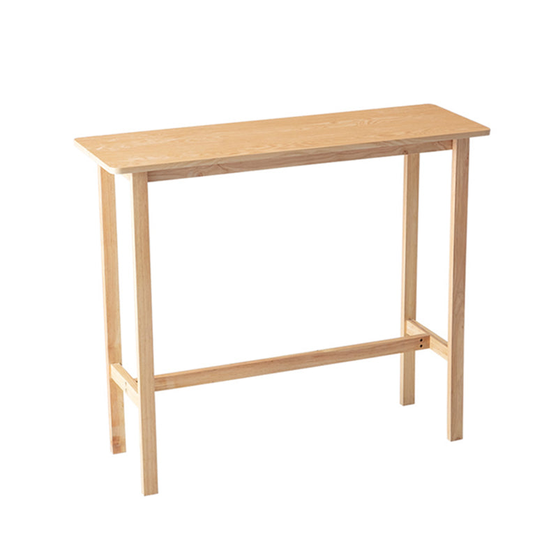 Modern Indoor Wood Top Rectangle Bar Stool Table with Footrest