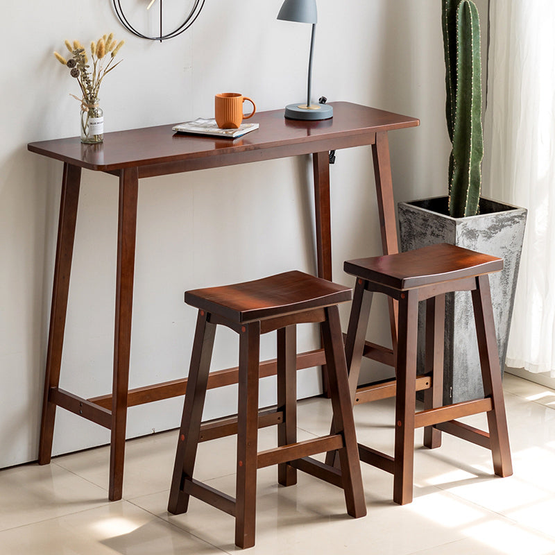 Traditional Rectangle Solid Wood Living Room Bar Dining Table