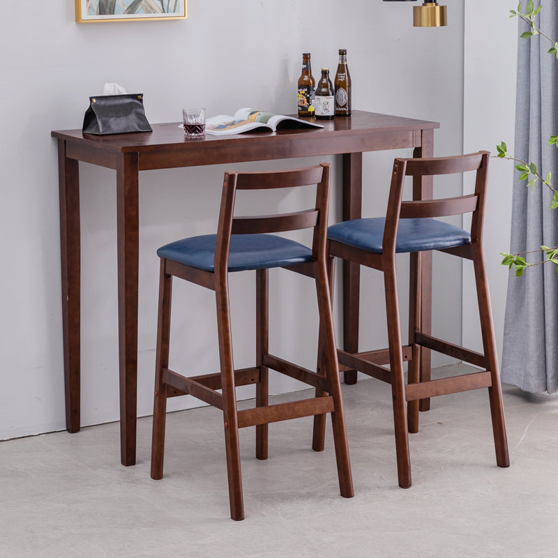 Traditional Rectangle Solid Wood Living Room Bar Dining Table