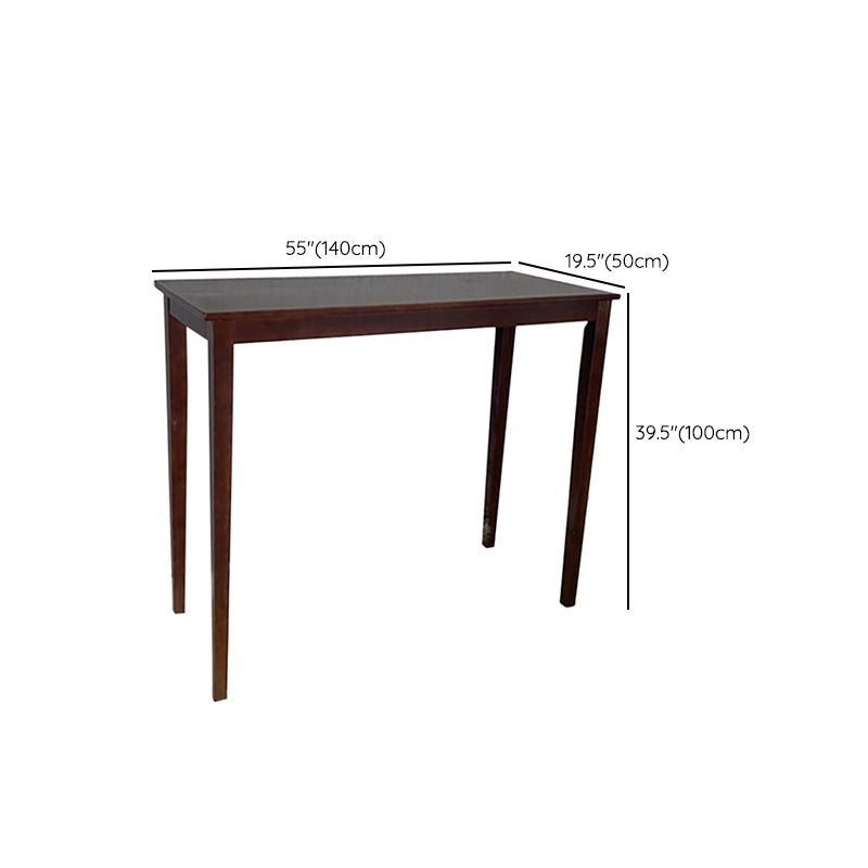 Traditional Rectangle Solid Wood Living Room Bar Dining Table