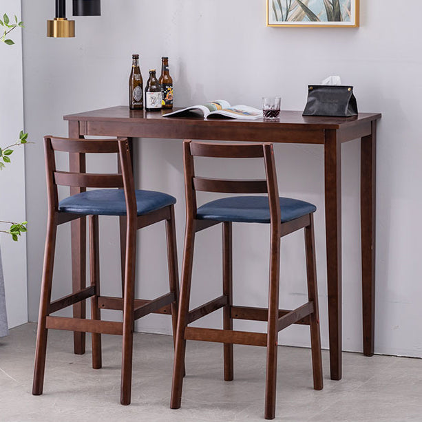 Contemporary Rectangle Solid Wood Living Room Bar Dining Table