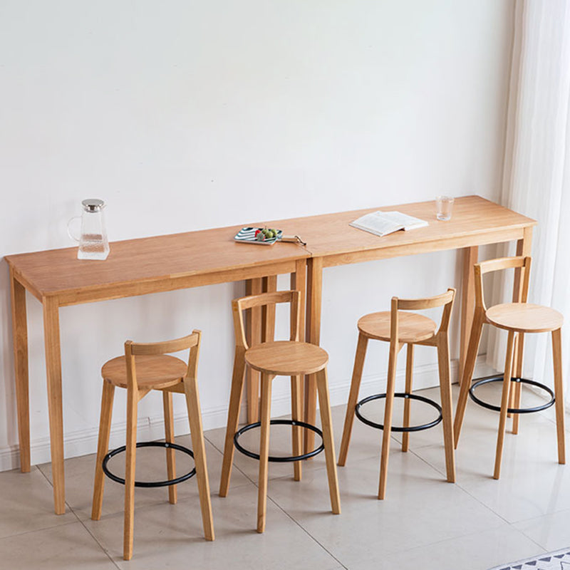 Contemporary Rectangle Solid Wood Living Room Bar Dining Table