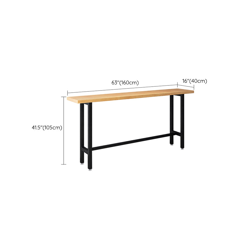 Contemporary Solid Wood Trestle Base Bar Table for Kitchen Dining Room