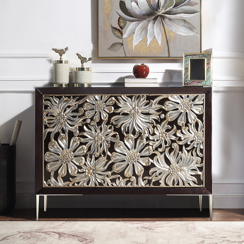 Glam Style Adjustable Shelving Sideboard Wood Cabinets Buffet Table