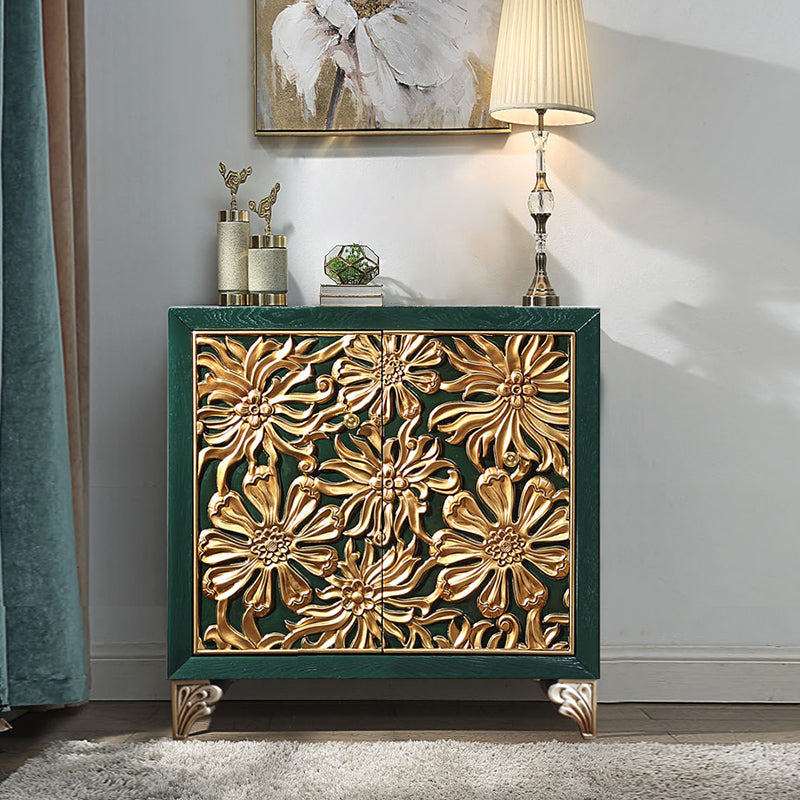 Glam Style Adjustable Shelving Sideboard Wood Cabinets Buffet Table