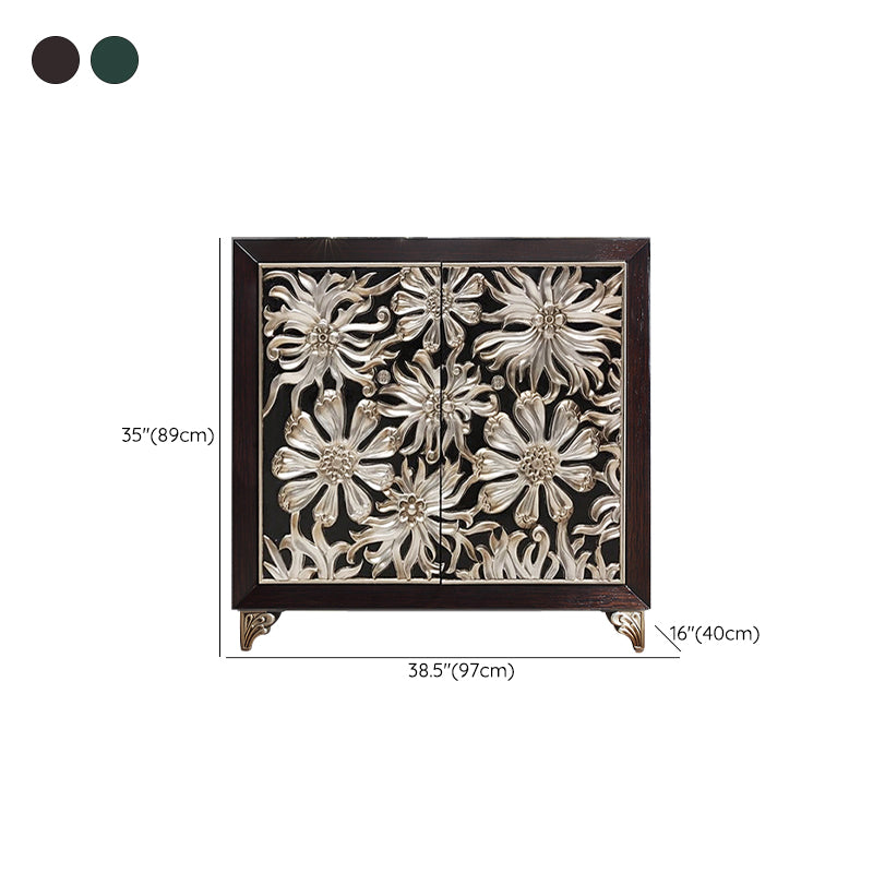 Glam Style Adjustable Shelving Sideboard Wood Cabinets Buffet Table