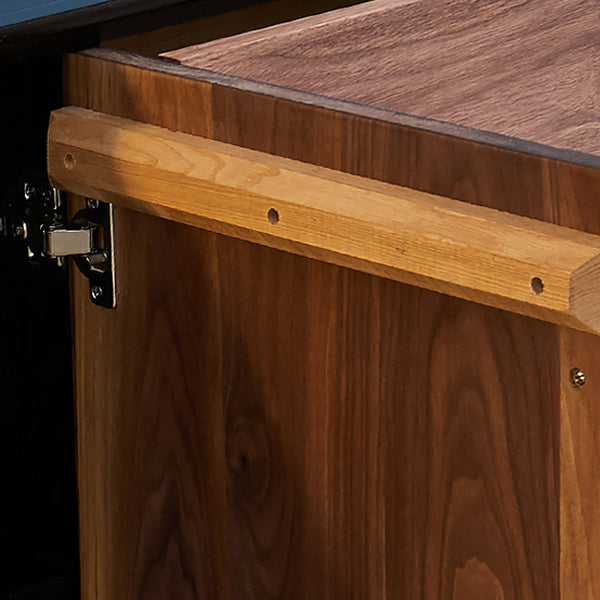 Glam Style Brown Solid Wood Buffet Table Cabinets Storage Side Board with Drawers