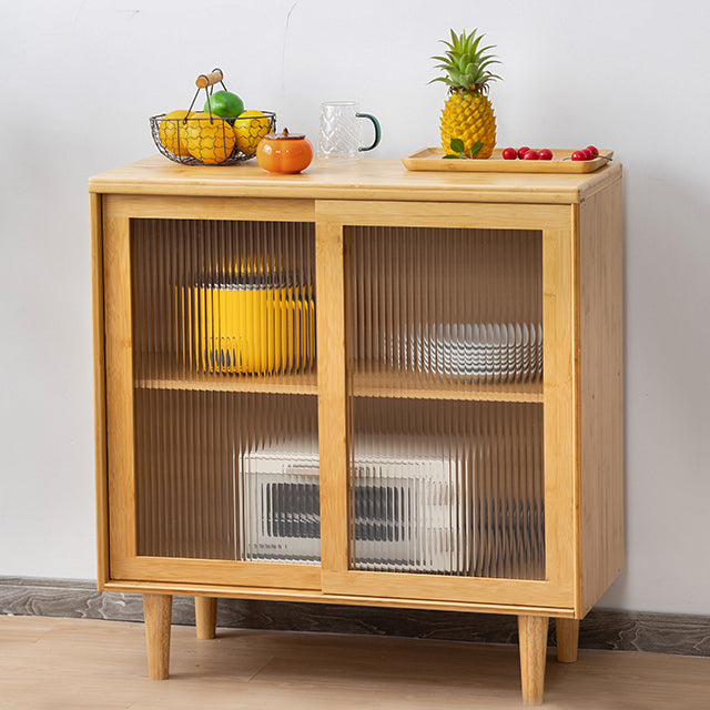 Farmhouse Glass Doors Sideboard Cabinet 32.7-inch High Buffet