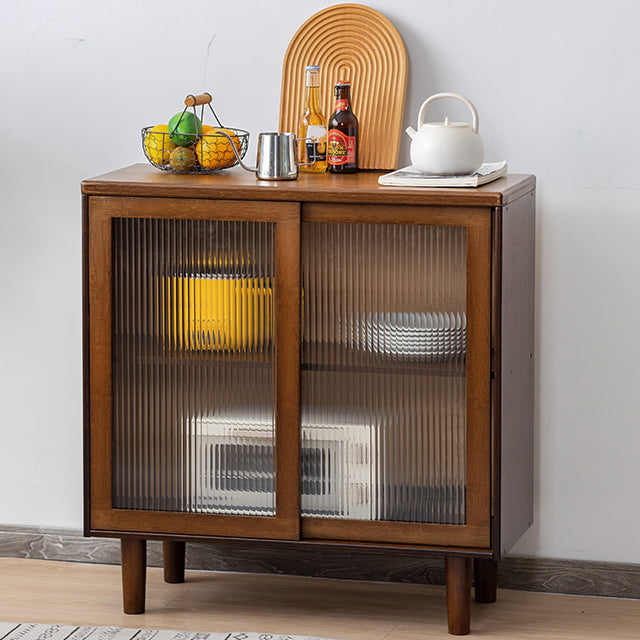 Farmhouse Glass Doors Sideboard Cabinet 32.7-inch High Buffet