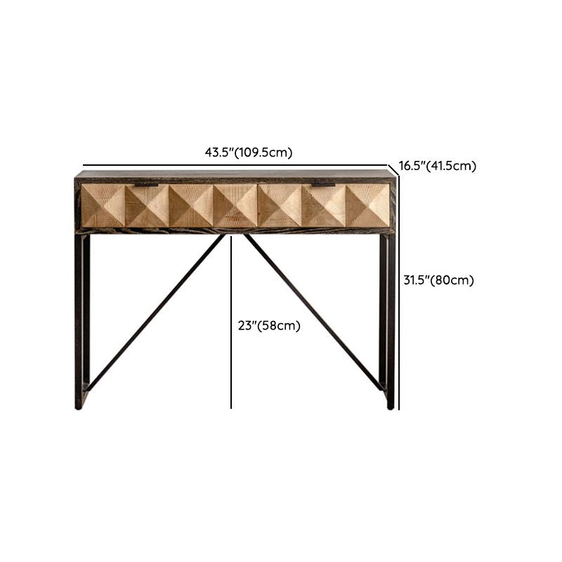 Contemporary Brown Buffet Sideboard Solid Wood Buffet Table with Drawers