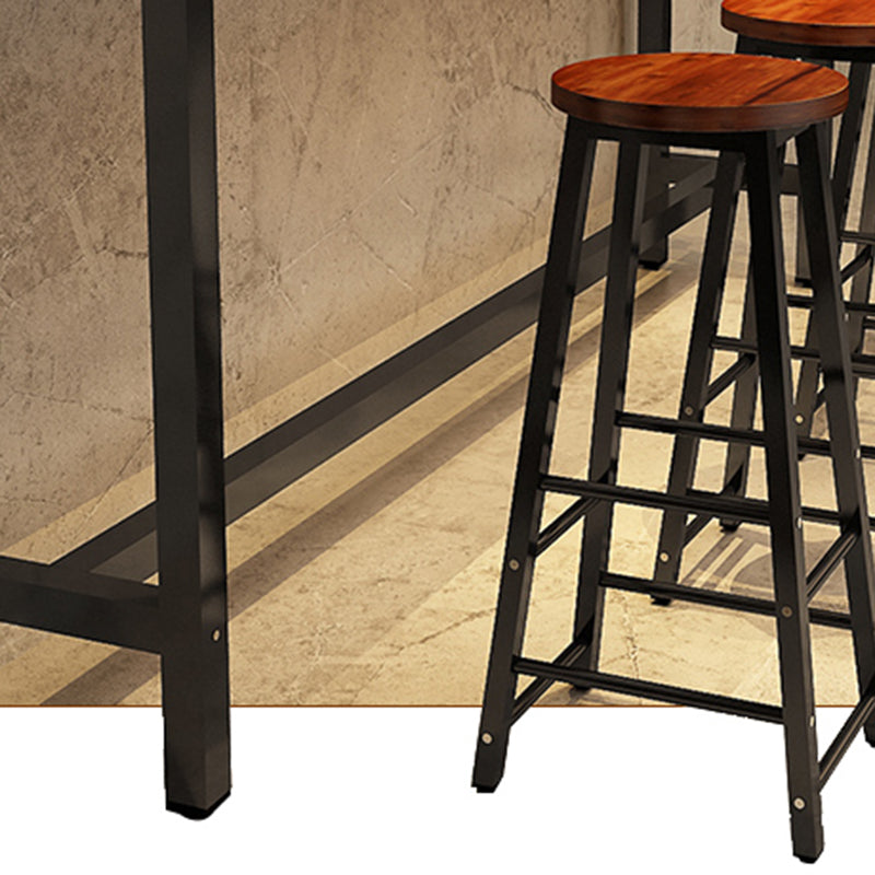 Contemporary Style 1/4/5/9 Pieces Solid Wood Rectangular Bar Table Set for Indoor