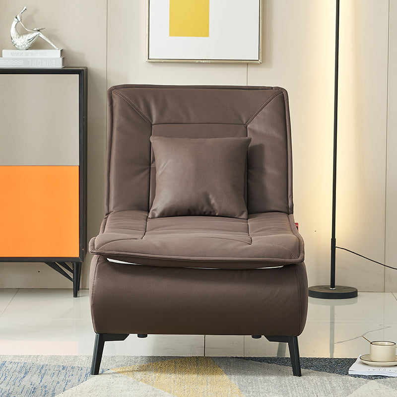 Contemporary Solid Color Upholstered Armless Chaise Lounge Couch with Storage