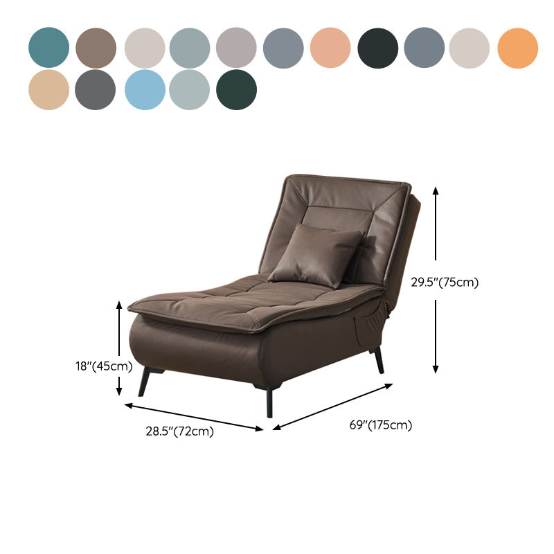 Contemporary Solid Color Upholstered Armless Chaise Lounge Couch with Storage