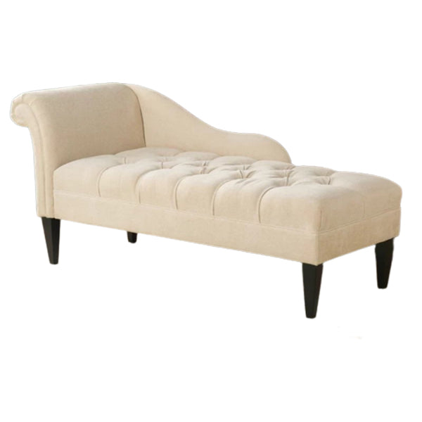 Modern Cotton Blend Upholstered Cushioned One Armed Chaise Lounge