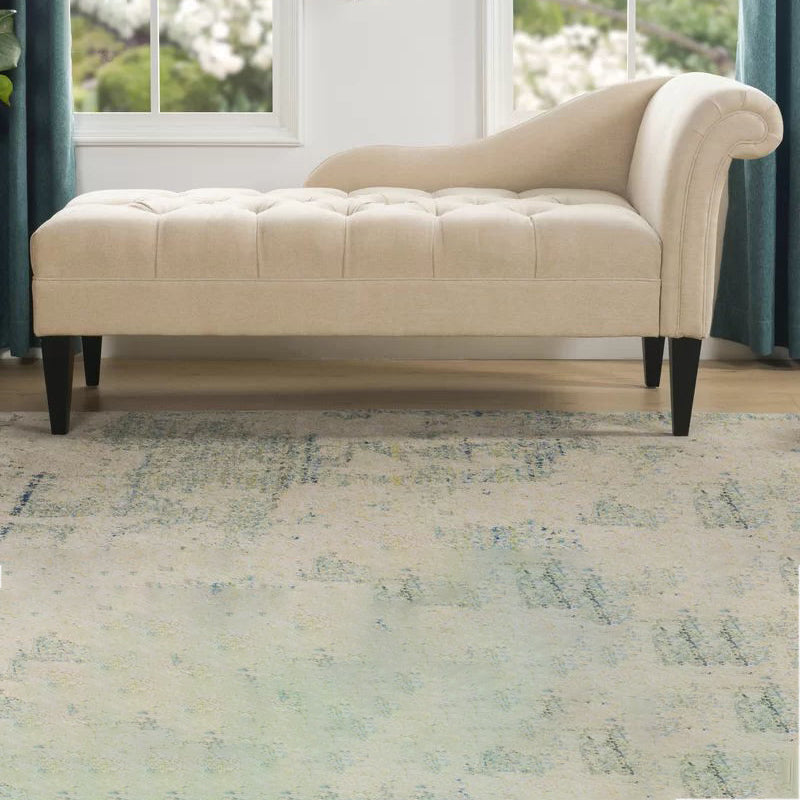 Modern Cotton Blend Upholstered Cushioned One Armed Chaise Lounge